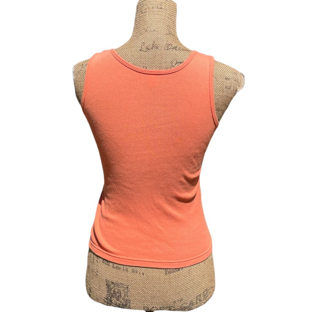 Orange Ribbed Tank Top - Picture 2 of 4